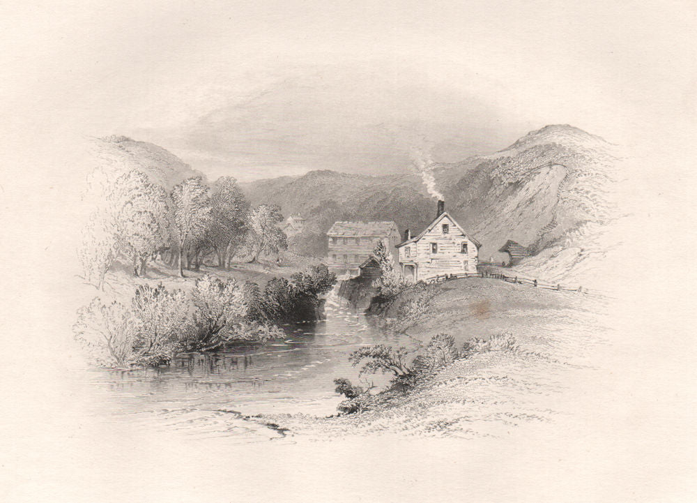The Town Brook, PLYMOUTH, Massachusetts. Pilgrim fathers. BARTLETT 1854 print